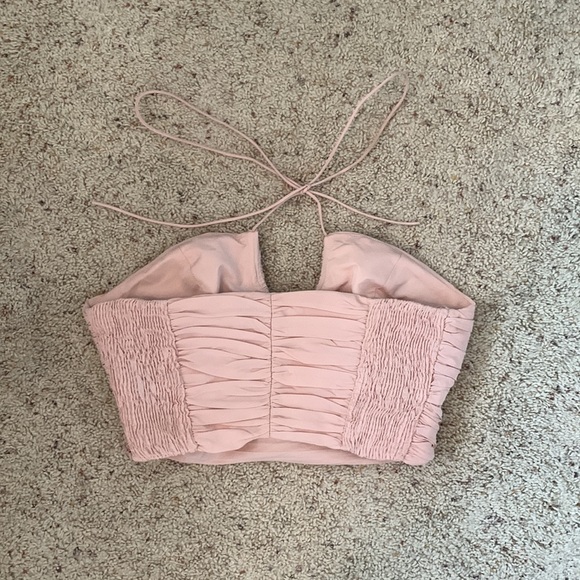 PINK ZARA BUSTIER CORSET CROP TOP - Picture 2 of 2